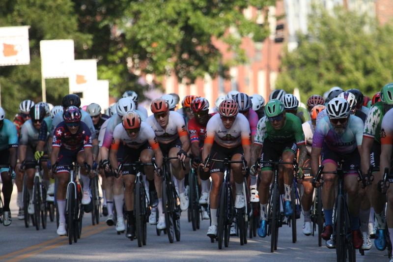 Tour De Lafayette 2025 B -LXII.jpg :: Tour de Lafayette 2025/ Gateway Cup 2025 at Lafayette Square Park in South St. Louis City, Missouri, USA. Master 40+ CAT 1-4 50 Minutes. USA Cycling, Omnium - a multiple race event in track cycling. In recent years road racing has adopted the term to describe multi-day races that feature three primary road races events (time trail, mass start, and criterium). Four criteriums make this an Omnium. 