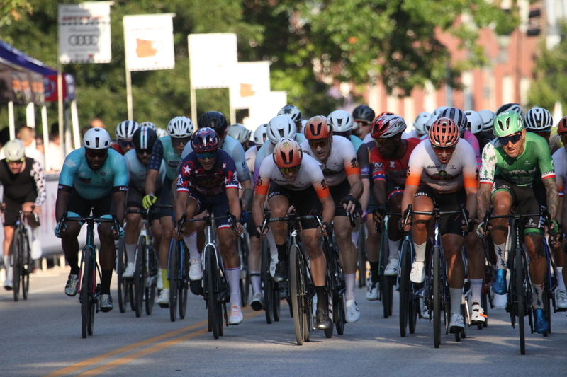 Tour De Lafayette 2025 B -LXIII.jpg :: Tour de Lafayette 2025/ Gateway Cup 2025 at Lafayette Square Park in South St. Louis City, Missouri, USA. Master 40+ CAT 1-4 50 Minutes. USA Cycling, Omnium - a multiple race event in track cycling. In recent years road racing has adopted the term to describe multi-day races that feature three primary road races events (time trail, mass start, and criterium). Four criteriums make this an Omnium. 