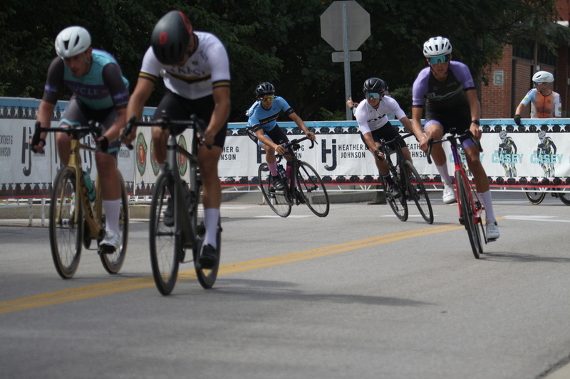 Tour de Florissant 2025 A -I.jpg :: Tour de Florissant 2025/Gateway Cup 2025, 2025 - September 1st- Men's Cat 4/5, 40 minutes of racing, a field of 75 riders - Tour de Florissant - New course for 2025! The fourth and final leg of the Gateway Cup gets underway in Historic Old Town Florissant in St. Louis County. This technical course races through one of St. Louis' most nostalgic locales. Note - the course has been shifted to a flat finish in front of Historic City Hall, one mild climb, 6 turns. Category 4 (CAT 4) After gaining some experience, riders can upgrade to CAT 4, where races are longer and more competitive. USA Cycling, Big Shark Bicycle Company, Bommarito Audi West County