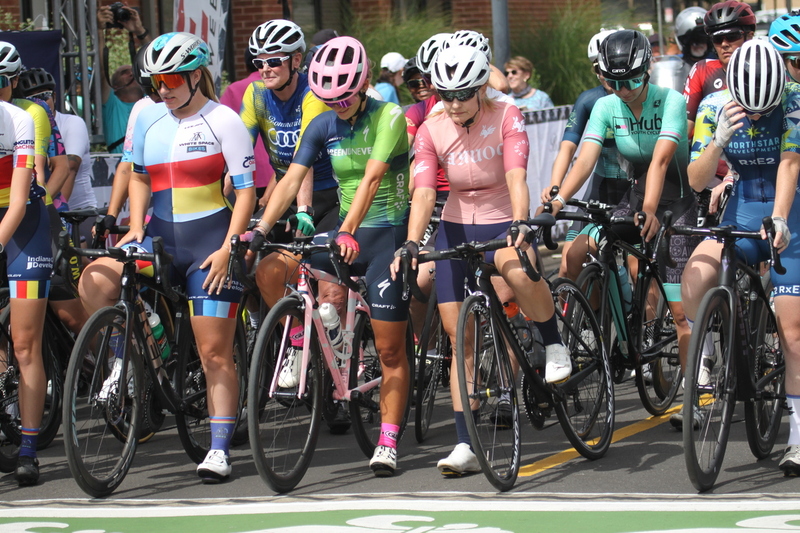 Tour de Florissant 2025 A -LII.jpg :: Tour de Florissant 2025/Gateway Cup 2025 - Women's 3-4-5 & Women's 40+, 40 minutes of racing, a field of 75 riders - September, 1st, 2025 - Tour de Florissant - New Course for 2025! The fourth and final leg of the Gateway Cup gets underway in Historic Old Town Florissant in St. Louis County. This technical course races through one of St. Louis' most nostalgic locales. Note - the course has been shifted to a flat finish in front of Historic City Hall, one mild climb, 6 turns. Category 4 (CAT 4) After gaining some experience, riders can upgrade to CAT 4, where races are longer and more competitive. Category 3 (CAT 3) This intermediate category features longer and more challenging races, requiring a good understanding of racing tactics. USA Cycling 