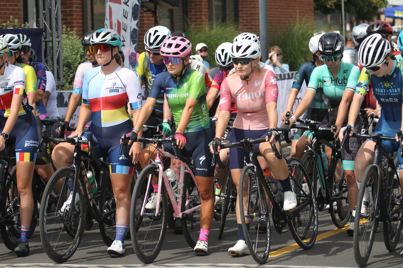 Tour de Florissant 2025 A -LIII.jpg :: Tour de Florissant 2025/Gateway Cup 2025 - Women's 3-4-5 & Women's 40+, 40 minutes of racing, a field of 75 riders - September, 1st, 2025 - Tour de Florissant - New Course for 2025! The fourth and final leg of the Gateway Cup gets underway in Historic Old Town Florissant in St. Louis County. This technical course races through one of St. Louis' most nostalgic locales. Note - the course has been shifted to a flat finish in front of Historic City Hall, one mild climb, 6 turns. Category 4 (CAT 4) After gaining some experience, riders can upgrade to CAT 4, where races are longer and more competitive. Category 3 (CAT 3) This intermediate category features longer and more challenging races, requiring a good understanding of racing tactics. USA Cycling 