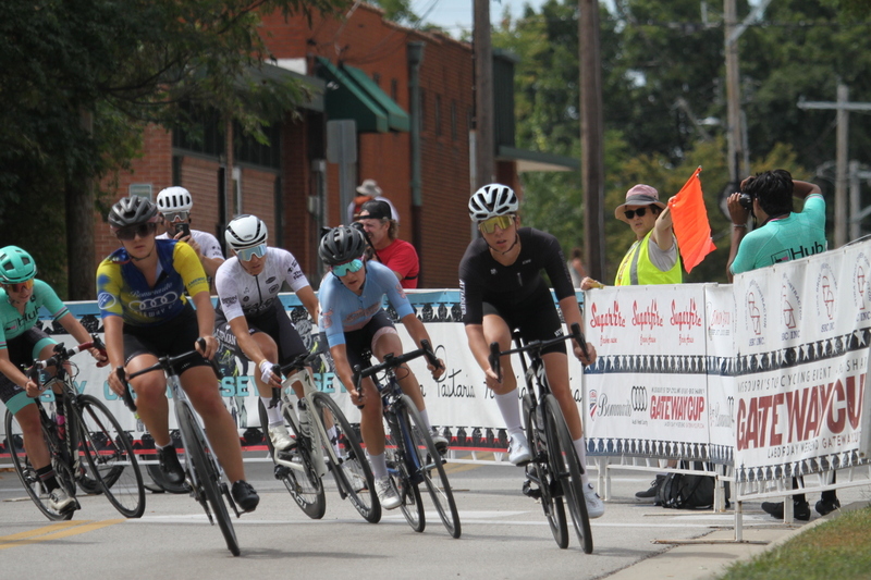 Tour de Florissant 2025 A -LXIII.jpg :: Tour de Florissant 2025/Gateway Cup 2025 - Women's 3-4-5 & Women's 40+, 40 minutes of racing, a field of 75 riders - September, 1st, 2025 - Tour de Florissant - New Course for 2025! The fourth and final leg of the Gateway Cup gets underway in Historic Old Town Florissant in St. Louis County. This technical course races through one of St. Louis' most nostalgic locales. Note - the course has been shifted to a flat finish in front of Historic City Hall, one mild climb, 6 turns. Category 4 (CAT 4) After gaining some experience, riders can upgrade to CAT 4, where races are longer and more competitive. Category 3 (CAT 3) This intermediate category features longer and more challenging races, requiring a good understanding of racing tactics. USA Cycling 