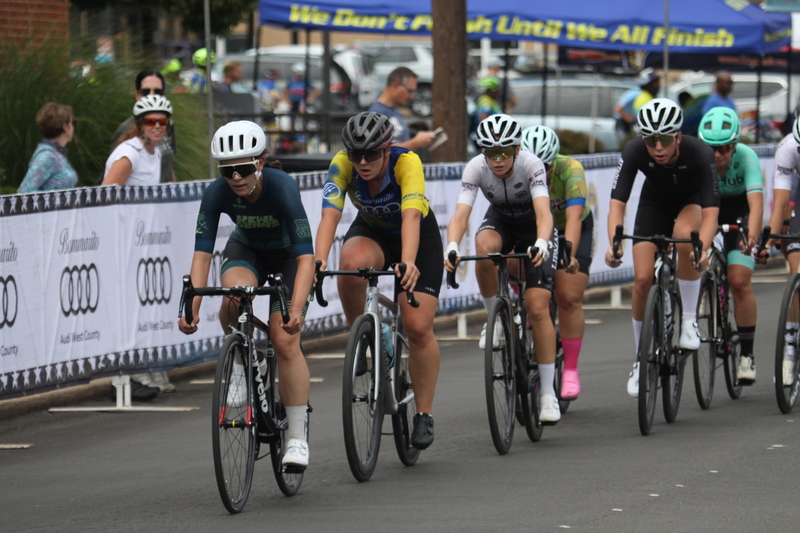 Tour de Florissant 2025 A -LXXXV.jpg :: Tour de Florissant 2025/Gateway Cup 2025 - Women's 3-4-5 & Women's 40+, 40 minutes of racing, a field of 75 riders - September, 1st, 2025 - Tour de Florissant - New Course for 2025! The fourth and final leg of the Gateway Cup gets underway in Historic Old Town Florissant in St. Louis County. This technical course races through one of St. Louis' most nostalgic locales. Note - the course has been shifted to a flat finish in front of Historic City Hall, one mild climb, 6 turns. Category 4 (CAT 4) After gaining some experience, riders can upgrade to CAT 4, where races are longer and more competitive. Category 3 (CAT 3) This intermediate category features longer and more challenging races, requiring a good understanding of racing tactics. USA Cycling 