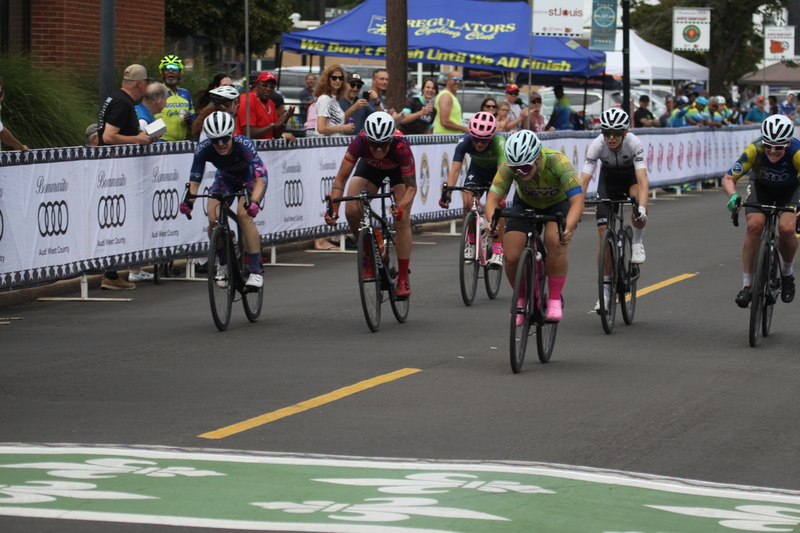 Tour de Florissant 2025 A -LXXXXIX.jpg :: Tour de Florissant 2025/Gateway Cup 2025 - Women's 3-4-5 & Women's 40+, 40 minutes of racing, a field of 75 riders - September, 1st, 2025 - Tour de Florissant - New Course for 2025! The fourth and final leg of the Gateway Cup gets underway in Historic Old Town Florissant in St. Louis County. This technical course races through one of St. Louis' most nostalgic locales. Note - the course has been shifted to a flat finish in front of Historic City Hall, one mild climb, 6 turns. Category 4 (CAT 4) After gaining some experience, riders can upgrade to CAT 4, where races are longer and more competitive. Category 3 (CAT 3) This intermediate category features longer and more challenging races, requiring a good understanding of racing tactics. USA Cycling 