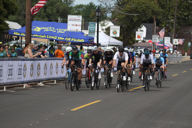 Tour de Florissant 2025 A -XXVII.jpg :: Tour de Florissant 2025/Gateway Cup 2025, 2025 - September 1st- Men's Cat 4/5, 40 minutes of racing, a field of 75 riders - Tour de Florissant - New course for 2025! The fourth and final leg of the Gateway Cup gets underway in Historic Old Town Florissant in St. Louis County. This technical course races through one of St. Louis' most nostalgic locales. Note - the course has been shifted to a flat finish in front of Historic City Hall, one mild climb, 6 turns. Category 4 (CAT 4) After gaining some experience, riders can upgrade to CAT 4, where races are longer and more competitive. USA Cycling, Big Shark Bicycle Company, Bommarito Audi West County