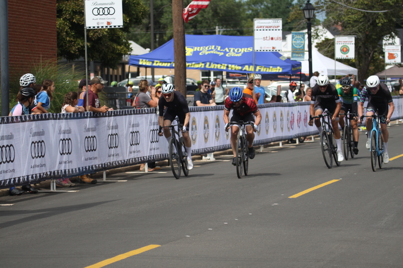 Tour de Florissant 2025 A -XXXIX.jpg :: Tour de Florissant 2025/Gateway Cup 2025, 2025 - September 1st- Men's Cat 4/5, 40 minutes of racing, a field of 75 riders - Tour de Florissant - New course for 2025! The fourth and final leg of the Gateway Cup gets underway in Historic Old Town Florissant in St. Louis County. This technical course races through one of St. Louis' most nostalgic locales. Note - the course has been shifted to a flat finish in front of Historic City Hall, one mild climb, 6 turns. Category 4 (CAT 4) After gaining some experience, riders can upgrade to CAT 4, where races are longer and more competitive. USA Cycling, Big Shark Bicycle Company, Bommarito Audi West County