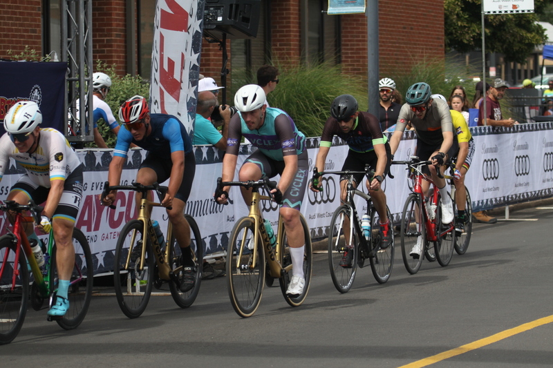 Tour de Florissant 2025 A -XXXVIII.jpg :: Tour de Florissant 2025/Gateway Cup 2025, 2025 - September 1st- Men's Cat 4/5, 40 minutes of racing, a field of 75 riders - Tour de Florissant - New course for 2025! The fourth and final leg of the Gateway Cup gets underway in Historic Old Town Florissant in St. Louis County. This technical course races through one of St. Louis' most nostalgic locales. Note - the course has been shifted to a flat finish in front of Historic City Hall, one mild climb, 6 turns. Category 4 (CAT 4) After gaining some experience, riders can upgrade to CAT 4, where races are longer and more competitive. USA Cycling, Big Shark Bicycle Company, Bommarito Audi West County