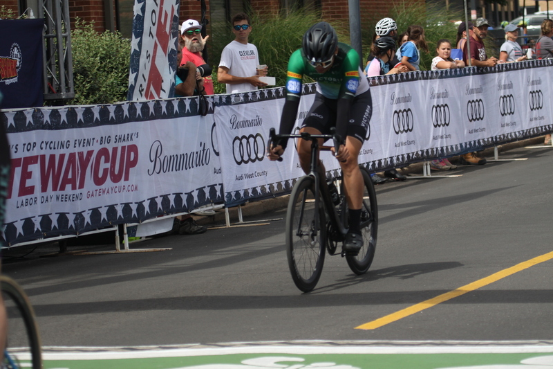Tour de Florissant 2025 A -XXXXVI.jpg :: Tour de Florissant 2025/Gateway Cup 2025, 2025 - September 1st- Men's Cat 4/5, 40 minutes of racing, a field of 75 riders - Tour de Florissant - New course for 2025! The fourth and final leg of the Gateway Cup gets underway in Historic Old Town Florissant in St. Louis County. This technical course races through one of St. Louis' most nostalgic locales. Note - the course has been shifted to a flat finish in front of Historic City Hall, one mild climb, 6 turns. Category 4 (CAT 4) After gaining some experience, riders can upgrade to CAT 4, where races are longer and more competitive. USA Cycling, Big Shark Bicycle Company, Bommarito Audi West County