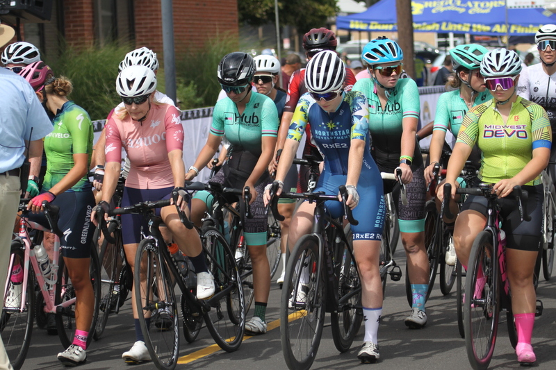 Tour de Florissant 2025 A -XXXXVIII.jpg :: Tour de Florissant 2025/Gateway Cup 2025 - Women's 3-4-5 & Women's 40+, 40 minutes of racing, a field of 75 riders - September, 1st, 2025 - Tour de Florissant - New Course for 2025! The fourth and final leg of the Gateway Cup gets underway in Historic Old Town Florissant in St. Louis County. This technical course races through one of St. Louis' most nostalgic locales. Note - the course has been shifted to a flat finish in front of Historic City Hall, one mild climb, 6 turns. Category 4 (CAT 4) After gaining some experience, riders can upgrade to CAT 4, where races are longer and more competitive. Category 3 (CAT 3) This intermediate category features longer and more challenging races, requiring a good understanding of racing tactics. USA Cycling 