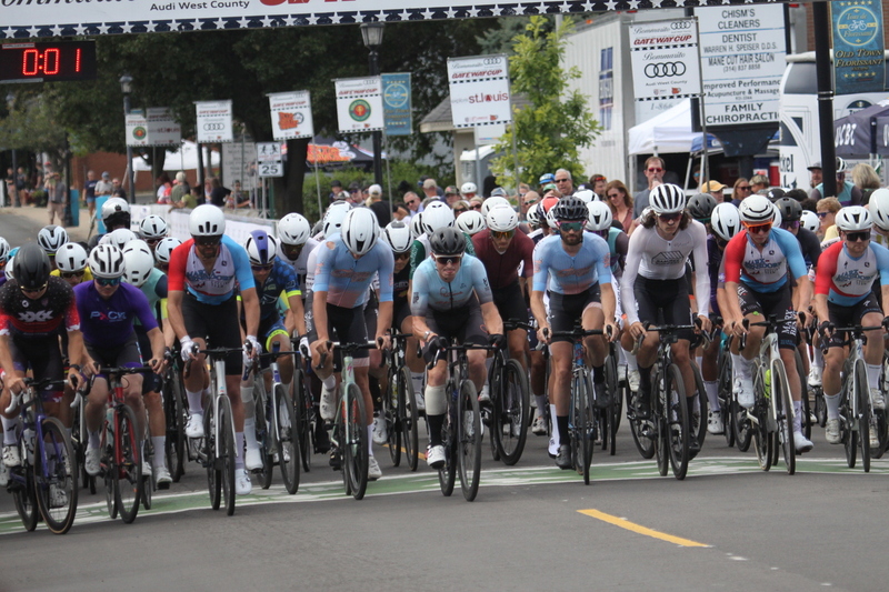 Tour de Florissant 2025 E -LXX.jpg :: Tour de Florissant 2025 - Gateway Cup 2025 - Tour de Florissant - Men's CAT 2/3 55 minutes of racing, field of 150 racers - New course for 2025! The fourth and final leg of the Gateway Cup gets underway in Historic Old Town Florissant in St. Louis County. This technical course races through one of St. Louis' most nostalgic locales. Note - the course has been shifted to a flat finish in front of Historic City Hall, one mild climb, 6 turns. Category 3 finishes a lap or two before Category 2 -USA Cycling  