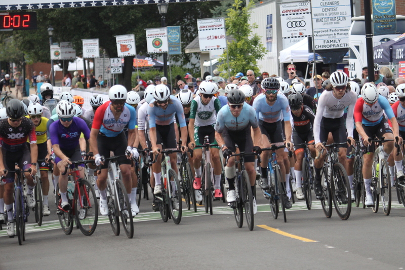 Tour de Florissant 2025 E -LXXIV.jpg :: Tour de Florissant 2025 - Gateway Cup 2025 - Tour de Florissant - Men's CAT 2/3 55 minutes of racing, field of 150 racers - New course for 2025! The fourth and final leg of the Gateway Cup gets underway in Historic Old Town Florissant in St. Louis County. This technical course races through one of St. Louis' most nostalgic locales. Note - the course has been shifted to a flat finish in front of Historic City Hall, one mild climb, 6 turns. Category 3 finishes a lap or two before Category 2 -USA Cycling  