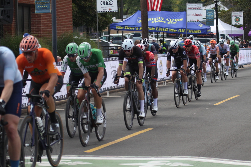 Tour de Florissant 2025 E -XIII.jpg :: Tour de Florissant 2025/Gateway Cup 2025 - Masters 40+ CAT 1-4, 50 Minutes of racing, a field of 150 racers - September 1st 2025 - Tour de Florissant - New course for 2025! The fourth and final leg of the Gateway Cup gets underway in Historic Old Town Florissant in St. Louis' most nostalgic locales. Note - the course has been shifted to flat finish in front of Historic City Hall, one mild climb, 6 turns. USA Cycling has established a system of racing categories to clarify riders in various cycling disciplines, including road, track, cyclocross, and mountain biking. The categories help ensure fair competition by grouping riders of similar abilities together. Here's a breakdown of the categories for different cycling disciplines. Men's Cycling