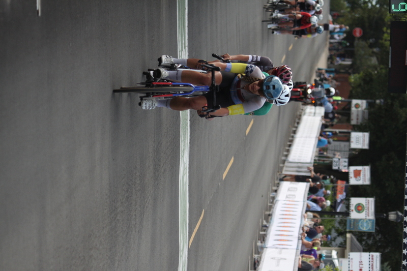 Tour de Florissant 2025 F -CV.jpg :: Tour de Florissant 2025, Gateway Cup 2025 - September 1st 2025 - Women's Pro 1-2 - 70 minutes of racing - a field of 150 racing - Tour de Florissant - New course for 2025! The fourth and final leg of the Gateway Cup gets underway in Historic Old Town Florissant in St. Louis County. This technical course races through one of St. Louis' most nostalgic locales. Note - the course has been shifted to a flat finish in front of Historic City Hall, one mild climb, 6 turns. Gateway Cup website - In mass start cycling races, the winner is determined by the first rider to cross the finish line. However, the race format can vary, and some events may have additional criteria or rules that can influence the winner. For example, in points races, the rider with the most points at the end of the wins, and in sprint events, the winner is determined by the third rider to cross the finish line after a series of sprints. Wikipedia  