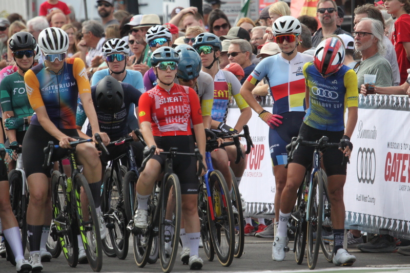 Tour de Florissant 2025 F -L.jpg :: Tour de Florissant 2025 - Gateway Cup 2025 - September 1st 2025, Women's Pro CAT 1/2, 70 minutes of racing, a field of 150 racers, Tour de Florissant - New course for 2025! The fourth and final leg of the Gateway Cup gets underway in Historic Old Town Florissant in St. Louis County. This technical course races through one of St. Louis' most nostalgic locales. Note - the course has been shifted to a flat finish in front of Historic City Hall, one mild climb, 6 turns. Gateway Cup website - The finish of multiple races in USA Cycling is determined by the number of competitors in the field and the finishing position of the rider. For example, in a race with 5-10 competitors, the top finisher earns points, and the same applies to races with 11-20 competitors, 21-49 competitors, and so on. This points structure applies mass start races and is consistent across all disciplines of road racing. Additionally, there are ways to earn non-race upgrade points for Novice racers, such as finishing a USAC sanctioned Gran Fondo, which can count towards their required 10 upgrade points. 