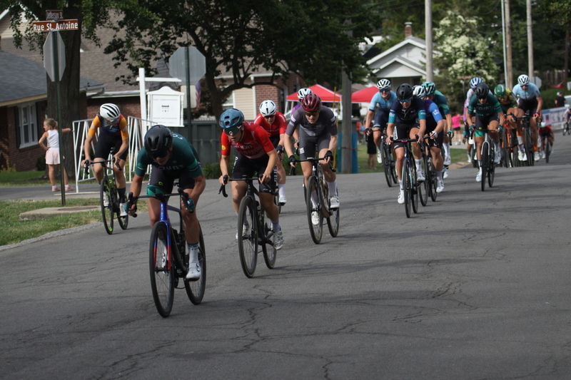 Tour de Florissant 2025 F -LXIX.jpg :: Tour de Florissant 2025 - Gateway Cup 2025 - September 1st 2025, Women's Pro CAT 1/2, 70 minutes of racing, a field of 150 racers, Tour de Florissant - New course for 2025! The fourth and final leg of the Gateway Cup gets underway in Historic Old Town Florissant in St. Louis County. This technical course races through one of St. Louis' most nostalgic locales. Note - the course has been shifted to a flat finish in front of Historic City Hall, one mild climb, 6 turns. Gateway Cup website - The finish of multiple races in USA Cycling is determined by the number of competitors in the field and the finishing position of the rider. For example, in a race with 5-10 competitors, the top finisher earns points, and the same applies to races with 11-20 competitors, 21-49 competitors, and so on. This points structure applies mass start races and is consistent across all disciplines of road racing. Additionally, there are ways to earn non-race upgrade points for Novice racers, such as finishing a USAC sanctioned Gran Fondo, which can count towards their required 10 upgrade points. 