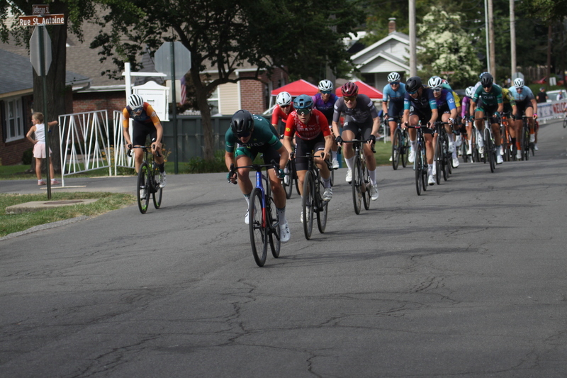 Tour de Florissant 2025 F -LXVII.jpg :: Tour de Florissant 2025 - Gateway Cup 2025 - September 1st 2025, Women's Pro CAT 1/2, 70 minutes of racing, a field of 150 racers, Tour de Florissant - New course for 2025! The fourth and final leg of the Gateway Cup gets underway in Historic Old Town Florissant in St. Louis County. This technical course races through one of St. Louis' most nostalgic locales. Note - the course has been shifted to a flat finish in front of Historic City Hall, one mild climb, 6 turns. Gateway Cup website - The finish of multiple races in USA Cycling is determined by the number of competitors in the field and the finishing position of the rider. For example, in a race with 5-10 competitors, the top finisher earns points, and the same applies to races with 11-20 competitors, 21-49 competitors, and so on. This points structure applies mass start races and is consistent across all disciplines of road racing. Additionally, there are ways to earn non-race upgrade points for Novice racers, such as finishing a USAC sanctioned Gran Fondo, which can count towards their required 10 upgrade points. 