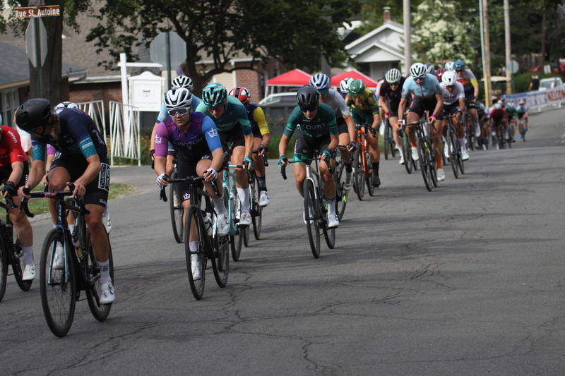 Tour de Florissant 2025 F -LXX.jpg :: Tour de Florissant 2025 - Gateway Cup 2025 - September 1st 2025, Women's Pro CAT 1/2, 70 minutes of racing, a field of 150 racers, Tour de Florissant - New course for 2025! The fourth and final leg of the Gateway Cup gets underway in Historic Old Town Florissant in St. Louis County. This technical course races through one of St. Louis' most nostalgic locales. Note - the course has been shifted to a flat finish in front of Historic City Hall, one mild climb, 6 turns. Gateway Cup website - The finish of multiple races in USA Cycling is determined by the number of competitors in the field and the finishing position of the rider. For example, in a race with 5-10 competitors, the top finisher earns points, and the same applies to races with 11-20 competitors, 21-49 competitors, and so on. This points structure applies mass start races and is consistent across all disciplines of road racing. Additionally, there are ways to earn non-race upgrade points for Novice racers, such as finishing a USAC sanctioned Gran Fondo, which can count towards their required 10 upgrade points. 