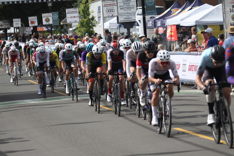 Tour de Florissant 2025 F -XXX.jpg :: Tour de Florissant 2025 - Gateway Cup 2025 - September 1st 2025 - Men's CAT 2-3, 55 Minutes of racing, a field of 150 racers - Tour de Florissant - New course for 2025! The fourth and final leg of the Gateway Cup gets underway in Historic Old Town Florissant in St. Louis County. This technical course races through one of St. Louis' most nostalgic locales. Note - the course has been shifted to a flat finish in front of Historic City Hall, one mild climb, 6 turns. Gateway Cup website - In mass start cycling racers, the winner is determined by the first rider to cross the finish line. However, the race format can vary, and some events may have additional criteria or rules that can influence the winner. For example, in points races, the rider with the most points at the end of the race wins, and in sprint events, the winner is determined by the third rider to cross the finish line after a series of sprints. Wikipedia - The slower riders will be asked to exit the racecourse if not on the lead lap with five laps to go. This is to not interrupt the lead lap riders that are going to have the hard fast finish. Riders in lower categories are given one lap to go with two or three laps to go. This determines the winner of the lower category race in mass start race finishes for this event. Pace motorcycles help keep track of slower riders and categories. Given a number and riders to watch. 