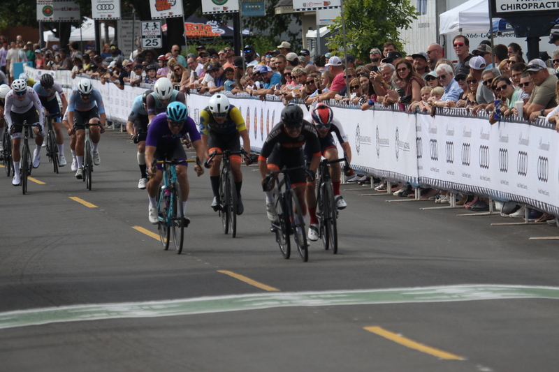 Tour de Florissant 2025 F -XXXXIV.jpg :: Tour de Florissant 2025 - Gateway Cup 2025 - September 1st 2025 - Men's CAT 2-3, 55 Minutes of racing, a field of 150 racers - Tour de Florissant - New course for 2025! The fourth and final leg of the Gateway Cup gets underway in Historic Old Town Florissant in St. Louis County. This technical course races through one of St. Louis' most nostalgic locales. Note - the course has been shifted to a flat finish in front of Historic City Hall, one mild climb, 6 turns. Gateway Cup website - In mass start cycling racers, the winner is determined by the first rider to cross the finish line. However, the race format can vary, and some events may have additional criteria or rules that can influence the winner. For example, in points races, the rider with the most points at the end of the race wins, and in sprint events, the winner is determined by the third rider to cross the finish line after a series of sprints. Wikipedia - The slower riders will be asked to exit the racecourse if not on the lead lap with five laps to go. This is to not interrupt the lead lap riders that are going to have the hard fast finish. Riders in lower categories are given one lap to go with two or three laps to go. This determines the winner of the lower category race in mass start race finishes for this event. Pace motorcycles help keep track of slower riders and categories. Given a number and riders to watch. 