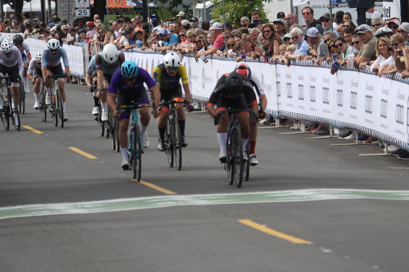 Tour de Florissant 2025 F -XXXXV.jpg :: Tour de Florissant 2025 - Gateway Cup 2025 - September 1st 2025 - Men's CAT 2-3, 55 Minutes of racing, a field of 150 racers - Tour de Florissant - New course for 2025! The fourth and final leg of the Gateway Cup gets underway in Historic Old Town Florissant in St. Louis County. This technical course races through one of St. Louis' most nostalgic locales. Note - the course has been shifted to a flat finish in front of Historic City Hall, one mild climb, 6 turns. Gateway Cup website - In mass start cycling racers, the winner is determined by the first rider to cross the finish line. However, the race format can vary, and some events may have additional criteria or rules that can influence the winner. For example, in points races, the rider with the most points at the end of the race wins, and in sprint events, the winner is determined by the third rider to cross the finish line after a series of sprints. Wikipedia - The slower riders will be asked to exit the racecourse if not on the lead lap with five laps to go. This is to not interrupt the lead lap riders that are going to have the hard fast finish. Riders in lower categories are given one lap to go with two or three laps to go. This determines the winner of the lower category race in mass start race finishes for this event. Pace motorcycles help keep track of slower riders and categories. Given a number and riders to watch. 