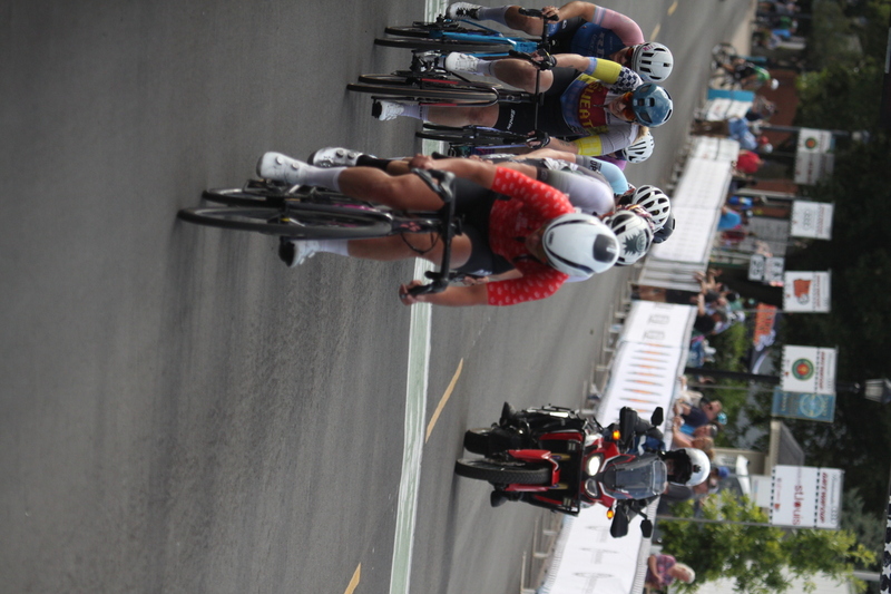 Tour de Florissant 2025 G -II.jpg :: Tour de Florissant 2025, Gateway Cup 2025 - September 1st 2025 - Women's Pro 1-2 - 70 minutes of racing - a field of 150 racing - Tour de Florissant - New course for 2025! The fourth and final leg of the Gateway Cup gets underway in Historic Old Town Florissant in St. Louis County. This technical course races through one of St. Louis' most nostalgic locales. Note - the course has been shifted to a flat finish in front of Historic City Hall, one mild climb, 6 turns. Gateway Cup website - In mass start cycling races, the winner is determined by the first rider to cross the finish line. However, the race format can vary, and some events may have additional criteria or rules that can influence the winner. For example, in points races, the rider with the most points at the end of the wins, and in sprint events, the winner is determined by the third rider to cross the finish line after a series of sprints. Wikipedia  