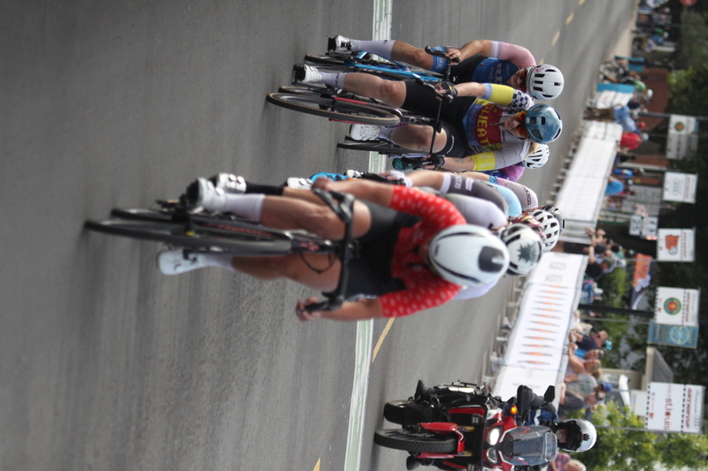 Tour de Florissant 2025 G -III.jpg :: Tour de Florissant 2025, Gateway Cup 2025 - September 1st 2025 - Women's Pro 1-2 - 70 minutes of racing - a field of 150 racing - Tour de Florissant - New course for 2025! The fourth and final leg of the Gateway Cup gets underway in Historic Old Town Florissant in St. Louis County. This technical course races through one of St. Louis' most nostalgic locales. Note - the course has been shifted to a flat finish in front of Historic City Hall, one mild climb, 6 turns. Gateway Cup website - In mass start cycling races, the winner is determined by the first rider to cross the finish line. However, the race format can vary, and some events may have additional criteria or rules that can influence the winner. For example, in points races, the rider with the most points at the end of the wins, and in sprint events, the winner is determined by the third rider to cross the finish line after a series of sprints. Wikipedia  