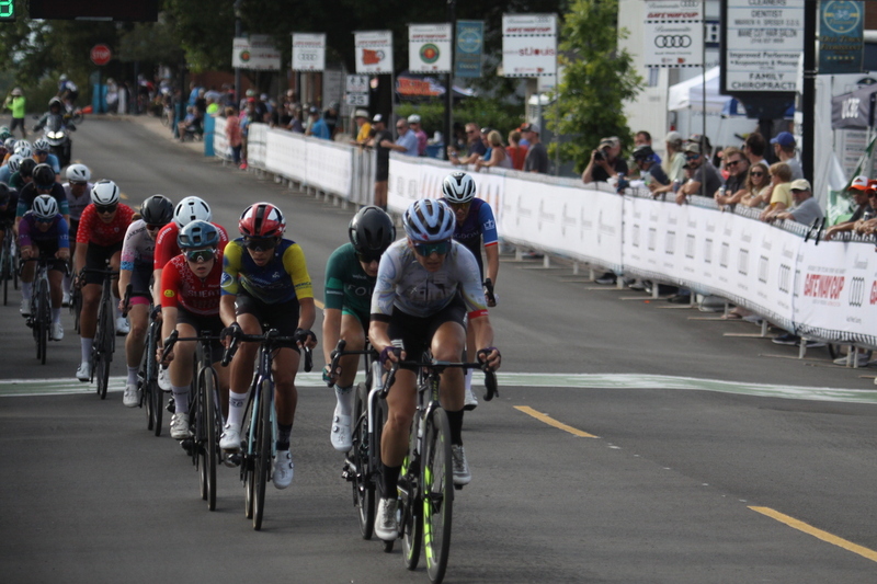 Tour de Florissant 2025 G -VIII.jpg :: Tour de Florissant 2025, Gateway Cup 2025 - September 1st 2025 - Women's Pro 1-2 - 70 minutes of racing - a field of 150 racing - Tour de Florissant - New course for 2025! The fourth and final leg of the Gateway Cup gets underway in Historic Old Town Florissant in St. Louis County. This technical course races through one of St. Louis' most nostalgic locales. Note - the course has been shifted to a flat finish in front of Historic City Hall, one mild climb, 6 turns. Gateway Cup website - In mass start cycling races, the winner is determined by the first rider to cross the finish line. However, the race format can vary, and some events may have additional criteria or rules that can influence the winner. For example, in points races, the rider with the most points at the end of the wins, and in sprint events, the winner is determined by the third rider to cross the finish line after a series of sprints. Wikipedia  