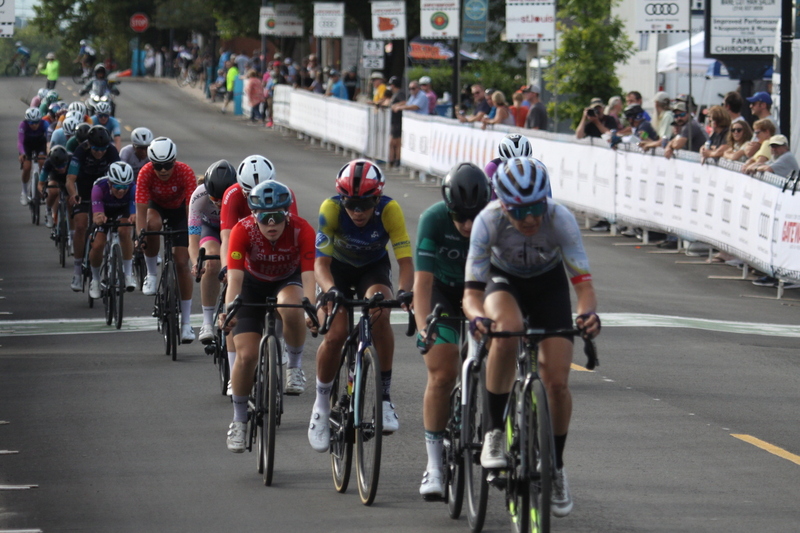 Tour de Florissant 2025 G -X.jpg :: Tour de Florissant 2025, Gateway Cup 2025 - September 1st 2025 - Women's Pro 1-2 - 70 minutes of racing - a field of 150 racing - Tour de Florissant - New course for 2025! The fourth and final leg of the Gateway Cup gets underway in Historic Old Town Florissant in St. Louis County. This technical course races through one of St. Louis' most nostalgic locales. Note - the course has been shifted to a flat finish in front of Historic City Hall, one mild climb, 6 turns. Gateway Cup website - In mass start cycling races, the winner is determined by the first rider to cross the finish line. However, the race format can vary, and some events may have additional criteria or rules that can influence the winner. For example, in points races, the rider with the most points at the end of the wins, and in sprint events, the winner is determined by the third rider to cross the finish line after a series of sprints. Wikipedia  