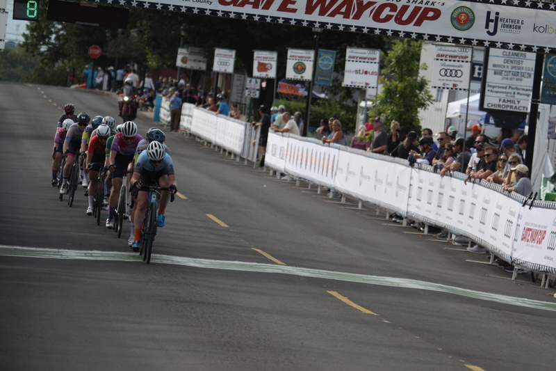 Tour de Florissant 2025 G -XII.jpg :: Tour de Florissant 2025, Gateway Cup 2025 - September 1st 2025 - Women's Pro 1-2 - 70 minutes of racing - a field of 150 racing - Tour de Florissant - New course for 2025! The fourth and final leg of the Gateway Cup gets underway in Historic Old Town Florissant in St. Louis County. This technical course races through one of St. Louis' most nostalgic locales. Note - the course has been shifted to a flat finish in front of Historic City Hall, one mild climb, 6 turns. Gateway Cup website - In mass start cycling races, the winner is determined by the first rider to cross the finish line. However, the race format can vary, and some events may have additional criteria or rules that can influence the winner. For example, in points races, the rider with the most points at the end of the wins, and in sprint events, the winner is determined by the third rider to cross the finish line after a series of sprints. Wikipedia  