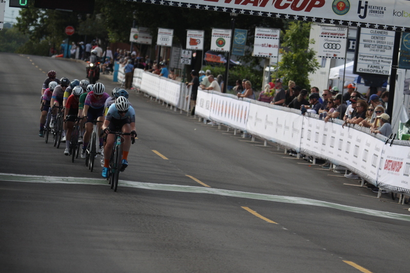 Tour de Florissant 2025 G -XIII.jpg :: Tour de Florissant 2025, Gateway Cup 2025 - September 1st 2025 - Women's Pro 1-2 - 70 minutes of racing - a field of 150 racing - Tour de Florissant - New course for 2025! The fourth and final leg of the Gateway Cup gets underway in Historic Old Town Florissant in St. Louis County. This technical course races through one of St. Louis' most nostalgic locales. Note - the course has been shifted to a flat finish in front of Historic City Hall, one mild climb, 6 turns. Gateway Cup website - In mass start cycling races, the winner is determined by the first rider to cross the finish line. However, the race format can vary, and some events may have additional criteria or rules that can influence the winner. For example, in points races, the rider with the most points at the end of the wins, and in sprint events, the winner is determined by the third rider to cross the finish line after a series of sprints. Wikipedia  