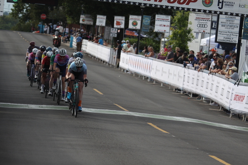 Tour de Florissant 2025 G -XIV.jpg :: Tour de Florissant 2025, Gateway Cup 2025 - September 1st 2025 - Women's Pro 1-2 - 70 minutes of racing - a field of 150 racing - Tour de Florissant - New course for 2025! The fourth and final leg of the Gateway Cup gets underway in Historic Old Town Florissant in St. Louis County. This technical course races through one of St. Louis' most nostalgic locales. Note - the course has been shifted to a flat finish in front of Historic City Hall, one mild climb, 6 turns. Gateway Cup website - In mass start cycling races, the winner is determined by the first rider to cross the finish line. However, the race format can vary, and some events may have additional criteria or rules that can influence the winner. For example, in points races, the rider with the most points at the end of the wins, and in sprint events, the winner is determined by the third rider to cross the finish line after a series of sprints. Wikipedia  