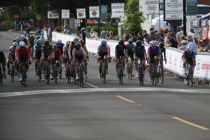 Tour de Florissant 2025 G -XIX.jpg :: Tour de Florissant 2025 - Gateway Cup 2025 - September 1st 2025 -Labor Day Weekend 2025 - Labor Day - Women's Pro CAT 1/2 - 70 minutes of racing, a field of 150 bicycle racers - Tour de Florissant - New course for 2025! The fourth and final leg of the Gateway Cup gets underway in Historic Old Town Florissant in St. Louis County. This technical course races through one of St. Louis' most nostalgic locales. Note - the course has been shifted to a flat finish in front of Historic City Hall, one mild climb, 6 turns. Gateway Cup website - Riders that have been significantly delayed (have to get off bikes, step over riders, forced detour off course to continue, etc.). May report for a free lap. Rider's reporting are subject to the decision of the officials monitoring the course to allow the free lap. - This often used in mass start race finishes with two or more categories racing.