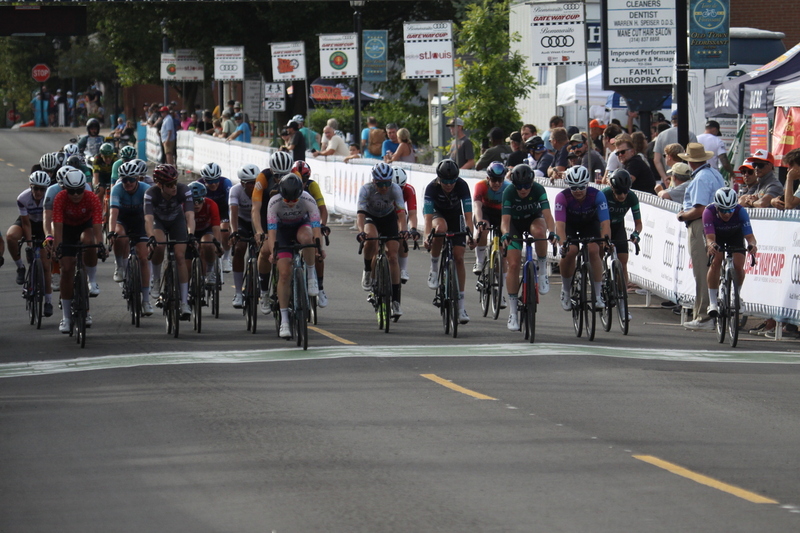 Tour de Florissant 2025 G -XX.jpg :: Tour de Florissant 2025 - Gateway Cup 2025 - September 1st 2025 -Labor Day Weekend 2025 - Labor Day - Women's Pro CAT 1/2 - 70 minutes of racing, a field of 150 bicycle racers - Tour de Florissant - New course for 2025! The fourth and final leg of the Gateway Cup gets underway in Historic Old Town Florissant in St. Louis County. This technical course races through one of St. Louis' most nostalgic locales. Note - the course has been shifted to a flat finish in front of Historic City Hall, one mild climb, 6 turns. Gateway Cup website - Riders that have been significantly delayed (have to get off bikes, step over riders, forced detour off course to continue, etc.). May report for a free lap. Rider's reporting are subject to the decision of the officials monitoring the course to allow the free lap. - This often used in mass start race finishes with two or more categories racing.