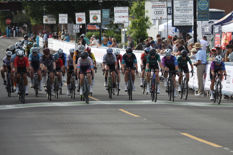 Tour de Florissant 2025 G -XXI.jpg :: Tour de Florissant 2025 - Gateway Cup 2025 - September 1st 2025 -Labor Day Weekend 2025 - Labor Day - Women's Pro CAT 1/2 - 70 minutes of racing, a field of 150 bicycle racers - Tour de Florissant - New course for 2025! The fourth and final leg of the Gateway Cup gets underway in Historic Old Town Florissant in St. Louis County. This technical course races through one of St. Louis' most nostalgic locales. Note - the course has been shifted to a flat finish in front of Historic City Hall, one mild climb, 6 turns. Gateway Cup website - Riders that have been significantly delayed (have to get off bikes, step over riders, forced detour off course to continue, etc.). May report for a free lap. Rider's reporting are subject to the decision of the officials monitoring the course to allow the free lap. - This often used in mass start race finishes with two or more categories racing.