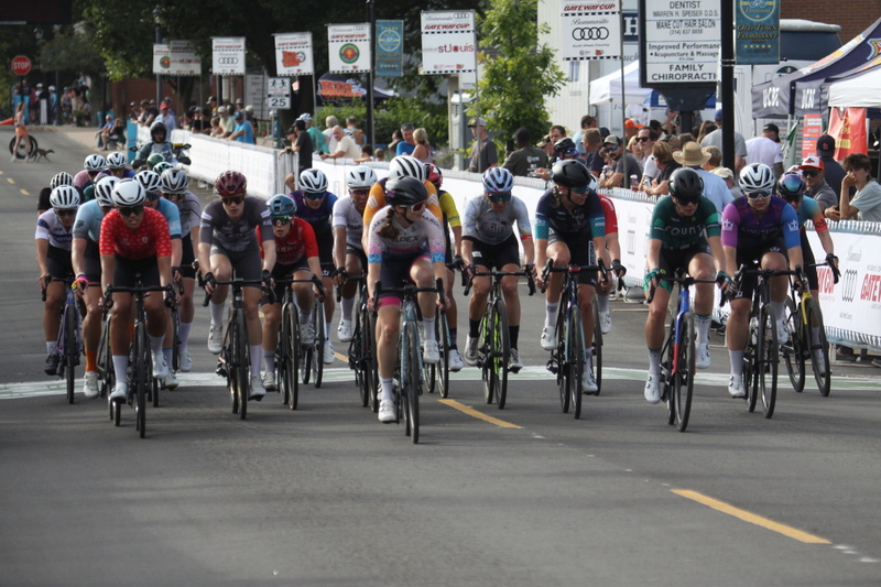 Tour de Florissant 2025 G -XXVIII.jpg :: Tour de Florissant 2025 - Gateway Cup 2025 - September 1st 2025 -Labor Day Weekend 2025 - Labor Day - Women's Pro CAT 1/2 - 70 minutes of racing, a field of 150 bicycle racers - Tour de Florissant - New course for 2025! The fourth and final leg of the Gateway Cup gets underway in Historic Old Town Florissant in St. Louis County. This technical course races through one of St. Louis' most nostalgic locales. Note - the course has been shifted to a flat finish in front of Historic City Hall, one mild climb, 6 turns. Gateway Cup website - Riders that have been significantly delayed (have to get off bikes, step over riders, forced detour off course to continue, etc.). May report for a free lap. Rider's reporting are subject to the decision of the officials monitoring the course to allow the free lap. - This often used in mass start race finishes with two or more categories racing.