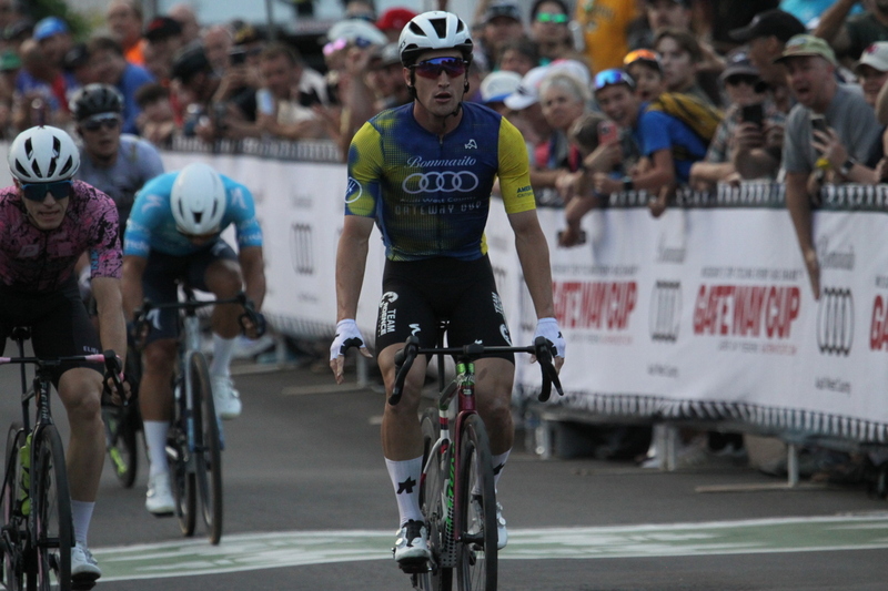 Tour de Florissant 2025 H -LXX.jpg :: Tour de Florissant 2025 - Gateway Cup 2025 - Men's Pro CAT 1 - 70 Minutes of Racing - 150 rider field - Tour de Florissant - New course for 2025! The fourth and final leg of the Gateway Cup gets underway in Historic Old Town Florissant in St. Louis County. This course races through one of St. Louis' most nostalgic locales. Note - the course has been shifted to a flat finish in front of Historic City Hall, one mild climb, 6 turns. USA Cycling, Men's Pro Cycling, In mass start cycling races, the winner is determined by the first rider to cross the finish line. However, the race format can vary, and some events may have additional criteria or rules that can influence the winner. For example, in points races, the rider with the most points at the end of the race wins, and in sprint events, the winner is determined by the third rider to cross the finish line after a series of sprints.   