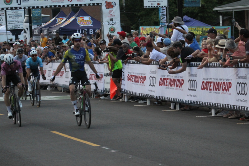 Tour de Florissant 2025 H -LXXI.jpg :: Tour de Florissant 2025 - Gateway Cup 2025 - Men's Pro CAT 1 - 70 Minutes of Racing - 150 rider field - Tour de Florissant - New course for 2025! The fourth and final leg of the Gateway Cup gets underway in Historic Old Town Florissant in St. Louis County. This course races through one of St. Louis' most nostalgic locales. Note - the course has been shifted to a flat finish in front of Historic City Hall, one mild climb, 6 turns. USA Cycling, Men's Pro Cycling, In mass start cycling races, the winner is determined by the first rider to cross the finish line. However, the race format can vary, and some events may have additional criteria or rules that can influence the winner. For example, in points races, the rider with the most points at the end of the race wins, and in sprint events, the winner is determined by the third rider to cross the finish line after a series of sprints.   