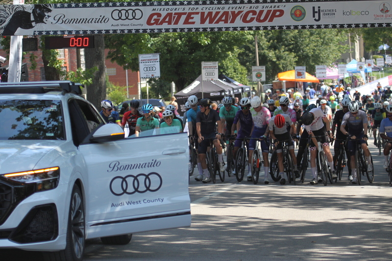 Tour de Francis Park 2025 A -CVI.jpg :: Tour de Francis Park 2025, Gateway Cup 2025, Men's CAT 3/4 50 minutes, Tour de Francis Park! Francis Park, named after David Rowland Francis - President of the Louisiana Purchase Exposition (the 1904 World's Fair) is known for its wide, tree lined streets and for having beautiful churches on every corner. Today the St. Louis Hills neighborhood showcases gingerbread bungalows, stately homes and some of the tidiest landscaping in St. Louis. - Gateway Cup website - Peloton -in a bicycle race, the term -Peloton- refers to the main of riders, also known as the -pack- or -bunch.- Riders race in a pack to draft, which means they ride closely together to save energy and improve speed. USA Cycling  