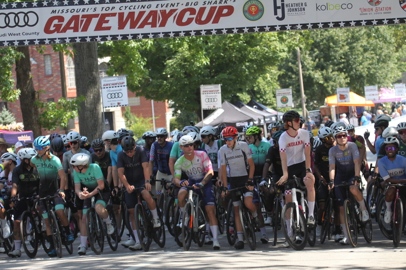 Tour de Francis Park 2025 A -CVIII.jpg :: Tour de Francis Park 2025, Gateway Cup 2025, Men's CAT 3/4 50 minutes, Tour de Francis Park! Francis Park, named after David Rowland Francis - President of the Louisiana Purchase Exposition (the 1904 World's Fair) is known for its wide, tree lined streets and for having beautiful churches on every corner. Today the St. Louis Hills neighborhood showcases gingerbread bungalows, stately homes and some of the tidiest landscaping in St. Louis. - Gateway Cup website - Peloton -in a bicycle race, the term -Peloton- refers to the main of riders, also known as the -pack- or -bunch.- Riders race in a pack to draft, which means they ride closely together to save energy and improve speed. USA Cycling  