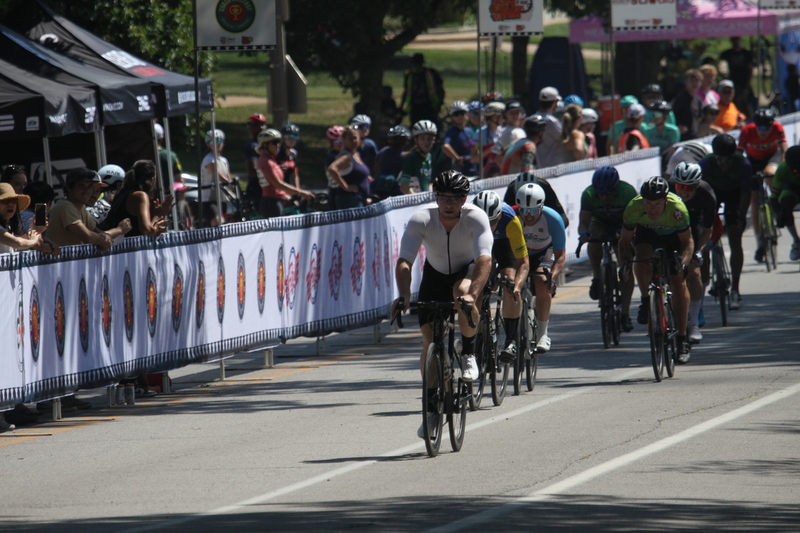 Tour de Francis Park 2025 A -IV.jpg :: Tour de Francis Park 2025/Gateway Cup 2025 - CAT 4/5, 40 minutes 1105am - the course is described as, Fast, Wide, Smooth, and Fast, the Tour de Francis Park is a series favorite. This long 1.2-mile course is full throttle - featuring one super-fast downhill turn 2 that sets up a long uphill drag to the finish. - Gateway Cup website - Breakaway - a sudden acceleration by one or more bicyclists pulling away from the pack in a race. 
