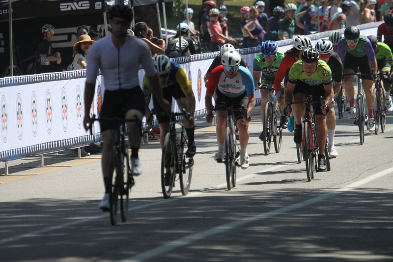 Tour de Francis Park 2025 A -IX.jpg :: Tour de Francis Park 2025/Gateway Cup 2025 - CAT 4/5, 40 minutes 1105am - the course is described as, Fast, Wide, Smooth, and Fast, the Tour de Francis Park is a series favorite. This long 1.2-mile course is full throttle - featuring one super-fast downhill turn 2 that sets up a long uphill drag to the finish. - Gateway Cup website - Breakaway - a sudden acceleration by one or more bicyclists pulling away from the pack in a race. 