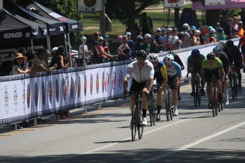 Tour de Francis Park 2025 A -V.jpg :: Tour de Francis Park 2025/Gateway Cup 2025 - CAT 4/5, 40 minutes 1105am - the course is described as, Fast, Wide, Smooth, and Fast, the Tour de Francis Park is a series favorite. This long 1.2-mile course is full throttle - featuring one super-fast downhill turn 2 that sets up a long uphill drag to the finish. - Gateway Cup website - Breakaway - a sudden acceleration by one or more bicyclists pulling away from the pack in a race. 