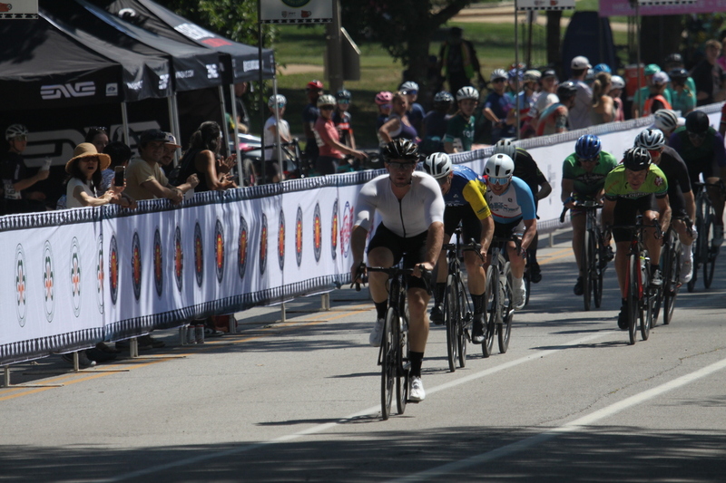 Tour de Francis Park 2025 A -VI.jpg :: Tour de Francis Park 2025/Gateway Cup 2025 - CAT 4/5, 40 minutes 1105am - the course is described as, Fast, Wide, Smooth, and Fast, the Tour de Francis Park is a series favorite. This long 1.2-mile course is full throttle - featuring one super-fast downhill turn 2 that sets up a long uphill drag to the finish. - Gateway Cup website - Breakaway - a sudden acceleration by one or more bicyclists pulling away from the pack in a race. 