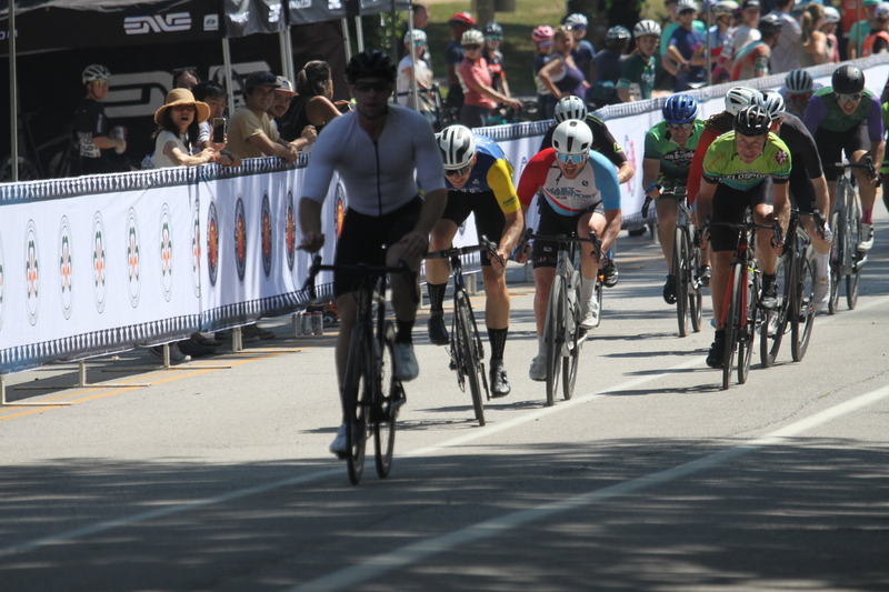 Tour de Francis Park 2025 A -VII.jpg :: Tour de Francis Park 2025/Gateway Cup 2025 - CAT 4/5, 40 minutes 1105am - the course is described as, Fast, Wide, Smooth, and Fast, the Tour de Francis Park is a series favorite. This long 1.2-mile course is full throttle - featuring one super-fast downhill turn 2 that sets up a long uphill drag to the finish. - Gateway Cup website - Breakaway - a sudden acceleration by one or more bicyclists pulling away from the pack in a race. 