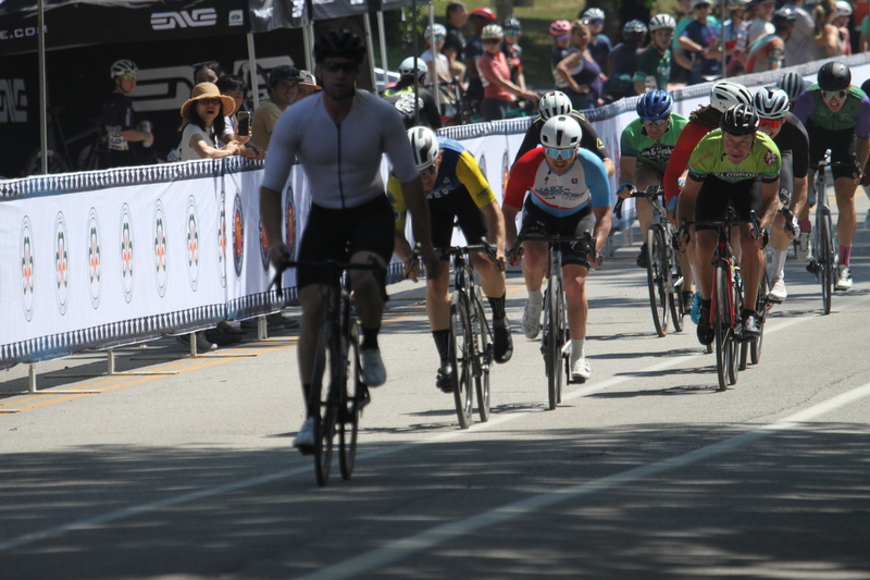 Tour de Francis Park 2025 A -VIII.jpg :: Tour de Francis Park 2025/Gateway Cup 2025 - CAT 4/5, 40 minutes 1105am - the course is described as, Fast, Wide, Smooth, and Fast, the Tour de Francis Park is a series favorite. This long 1.2-mile course is full throttle - featuring one super-fast downhill turn 2 that sets up a long uphill drag to the finish. - Gateway Cup website - Breakaway - a sudden acceleration by one or more bicyclists pulling away from the pack in a race. 