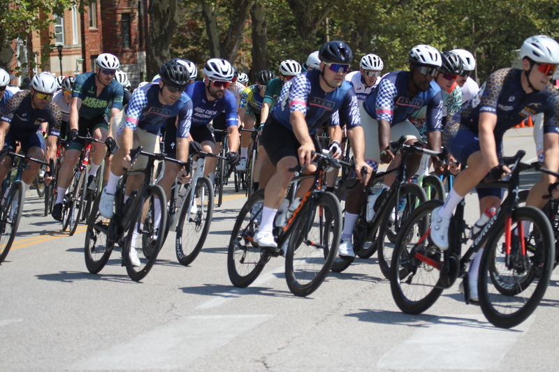 Tour de Francis Park 2025 B -III.jpg :: Tour de Francis Park 2025, Gateway Cup 2025, Men's CAT 3/4 50 minutes, Tour de Francis Park! Francis Park, named after David Rowland Francis - President of the Louisiana Purchase Exposition (the 1904 World's Fair) is known for its wide, tree lined streets and for having beautiful churches on every corner. Today the St. Louis Hills neighborhood showcases gingerbread bungalows, stately homes and some of the tidiest landscaping in St. Louis. - Gateway Cup website - Peloton -in a bicycle race, the term -Peloton- refers to the main of riders, also known as the -pack- or -bunch.- Riders race in a pack to draft, which means they ride closely together to save energy and improve speed. USA Cycling  