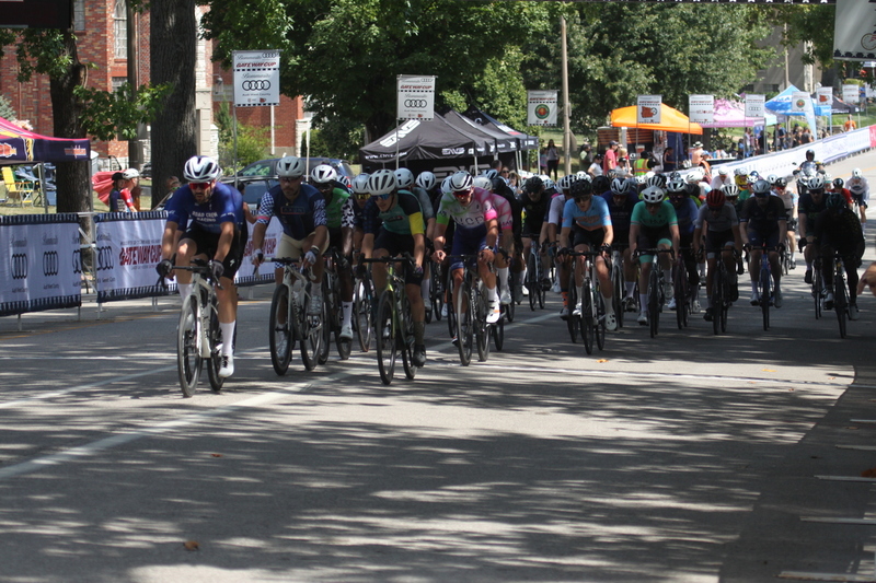Tour de Francis Park 2025 B -XXIII.jpg :: Tour de Francis Park 2025, Gateway Cup 2025, Men's CAT 3/4 50 minutes, Tour de Francis Park! Francis Park, named after David Rowland Francis - President of the Louisiana Purchase Exposition (the 1904 World's Fair) is known for its wide, tree lined streets and for having beautiful churches on every corner. Today the St. Louis Hills neighborhood showcases gingerbread bungalows, stately homes and some of the tidiest landscaping in St. Louis. - Gateway Cup website - Peloton -in a bicycle race, the term -Peloton- refers to the main of riders, also known as the -pack- or -bunch.- Riders race in a pack to draft, which means they ride closely together to save energy and improve speed. USA Cycling  