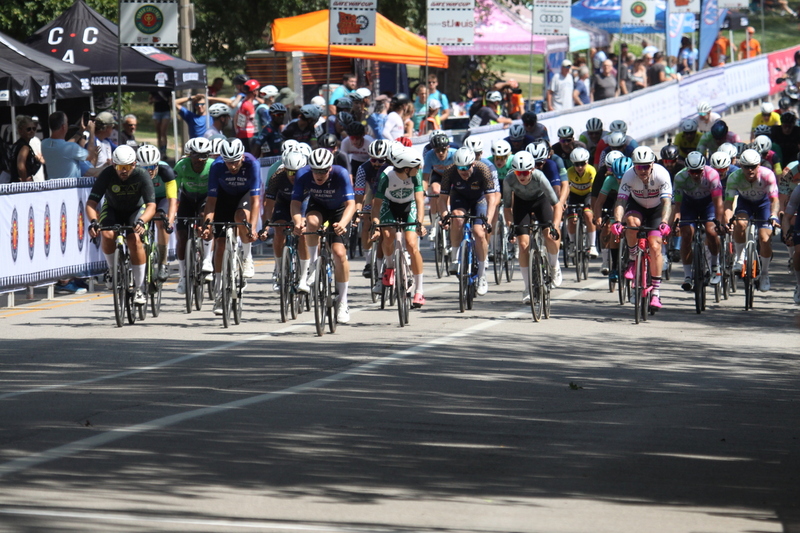 Tour de Francis Park 2025 B -XXXXVIII.jpg :: Tour de Francis Park 2025/Gateway Cup 2025 - Fast, wide, smooth, and FAST, the Tour de Francis Park is a series favorite. This long 1.2-mile course is full throttle-featuring one super-fast downhill turn 2 that sets up a long uphill drag to the finish. - Gateway Cup website - Breakaway - sudden acceleration by one or more bicyclists pulling away from the in a race. USA Cycling