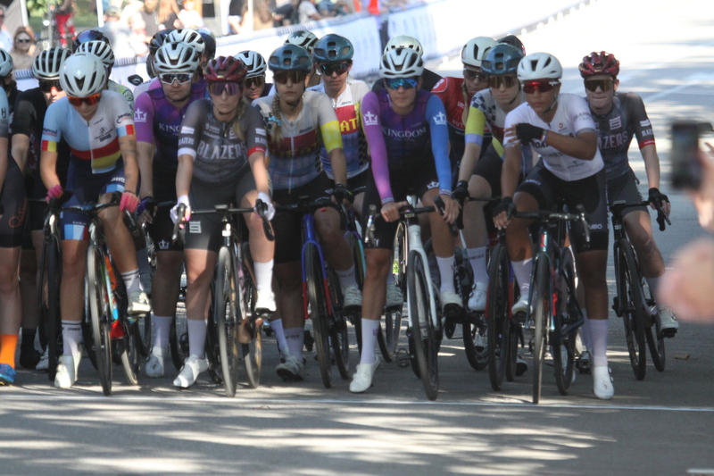 Tour de Francis Park 2025 C -LXXXXV.jpg :: Tour de Francis Park 2025/Gateway Cup 2025 - Women's Pro CAT 1/2 70 Minutes of racing - Tour de Francis Park! Francis Park, named after David Rowland Francis - President of the Louisiana Purchase Exposition (the 1904 World's Fair) is known for its wide tree lined streets and for having beautiful churches on every corner. Today the St. Louis Hills neighborhood Showcases gingerbread bungalows, stately homes and some of the tidiest landscaping in St. Louis. - Gateway Cup Website - Riders that have been significantly delayed (have to get off bikes, step overriders, forced detour off course to continue, etc.) may report for a free lap. Rider's reporting are subject to the decision of the officials monitoring the course to allow the free lap. (web) Riders no longer have a free lap with four laps to the finish. Riders not on pace will be removed with four laps to the finish. This will remove slower riders not on lead lap and clear the course for riders sprinting for position. 