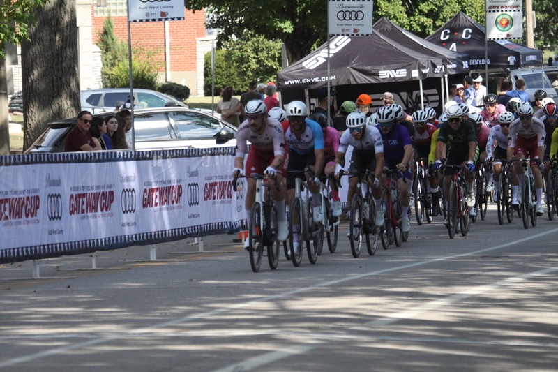 Tour de Francis Park 2025 C -XXXVI.jpg :: Tour de Francis Park 2025/Gateway Cup 2025 - Men's CAT 2/3 55 Minutes of Racing - Tour de Francis Park! Francis Park, named after David Rowland Francis - President of the Louisiana Purchase Exposition (the 1904 World's Fair) is known for its wide tree lined streets and for having beautiful churches on every corner. Today the St. Louis Hills neighborhood showcases gingerbread bungalows, stately homes and some of the tidiest landscaping in St. Louis. -Gateway Cup website- Omnium -a multiple race event in track cycling. In recent years, road racing has also adopted the term to describe multi-day races that feature three primary road races events (time trial, mass start, and criterium). USA Cycling 